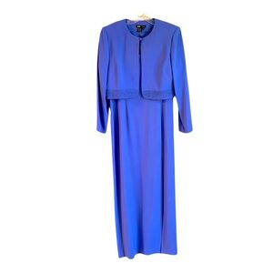 Rimini Vin Beaded Periwinkle Sleeveless Dress & Jacket set, Sz 10